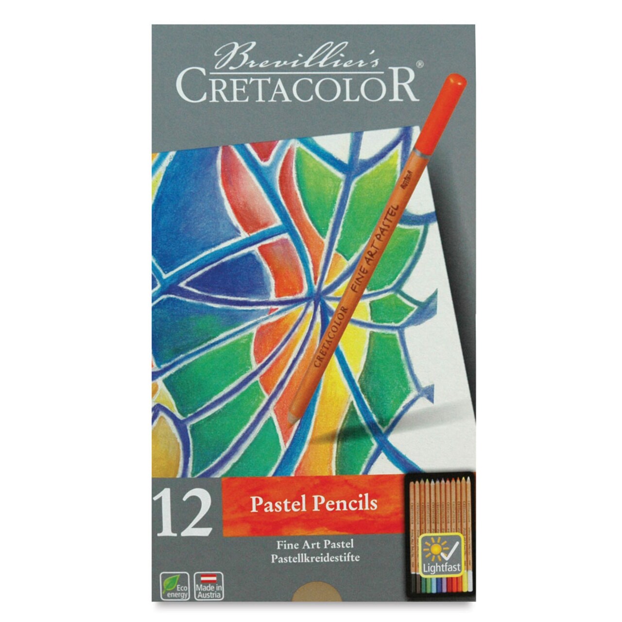 Cretacolor Fine Art Pastel Pencil Set - Set of 12, Tin Box, Assorted Colors